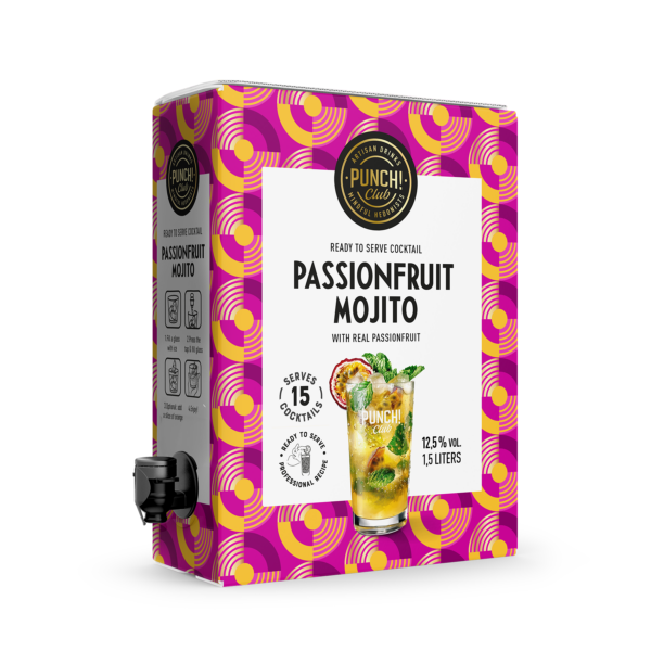 1,5L bag-in-box passionfruit mojito cocktail by Punch Club