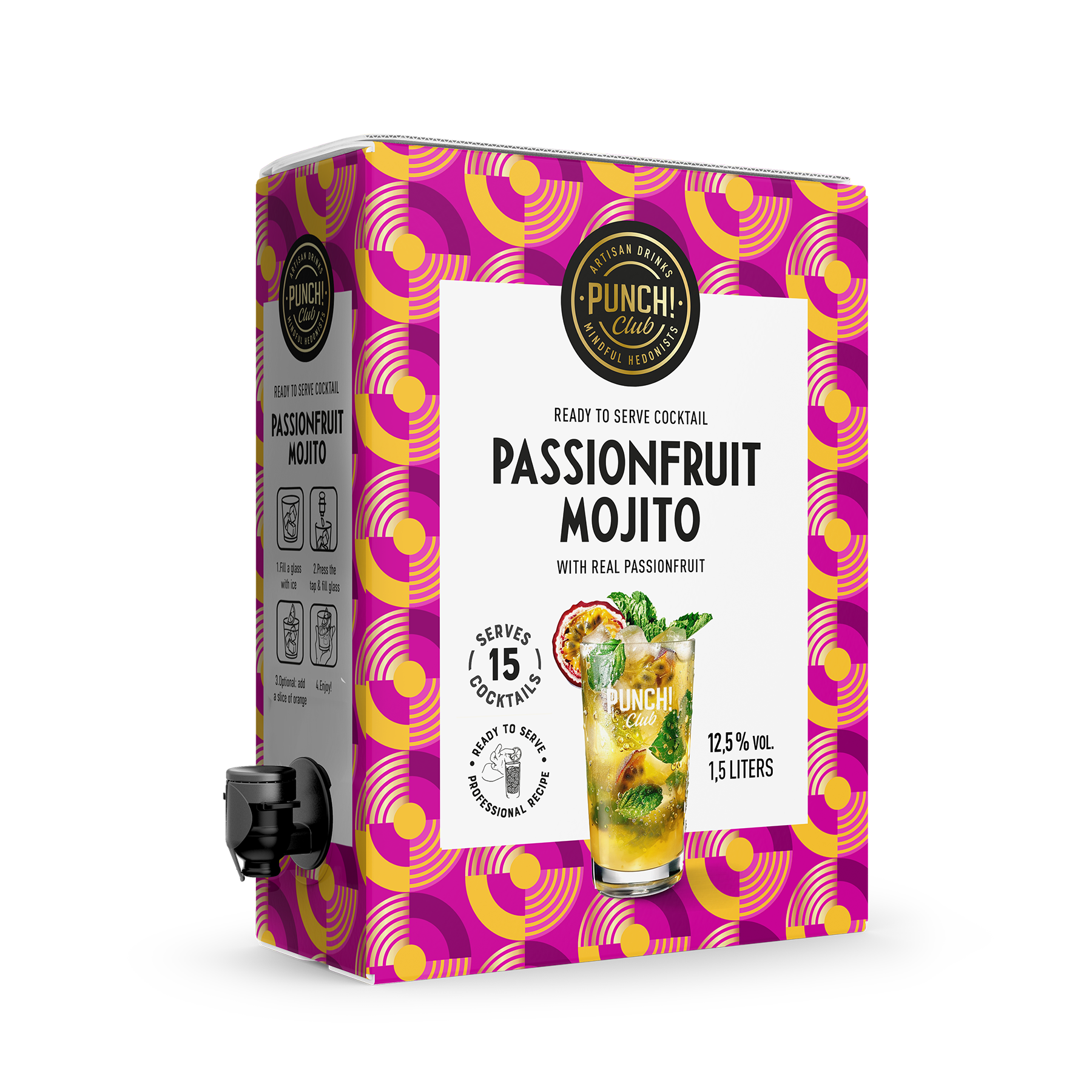 1,5L bag-in-box passionfruit mojito cocktail by Punch Club