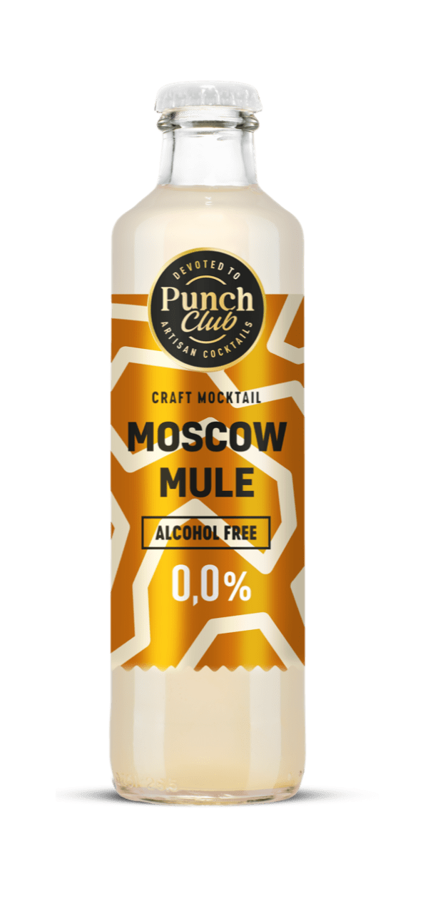 Alcohol free Moscow Mule cocktail, glass bottle