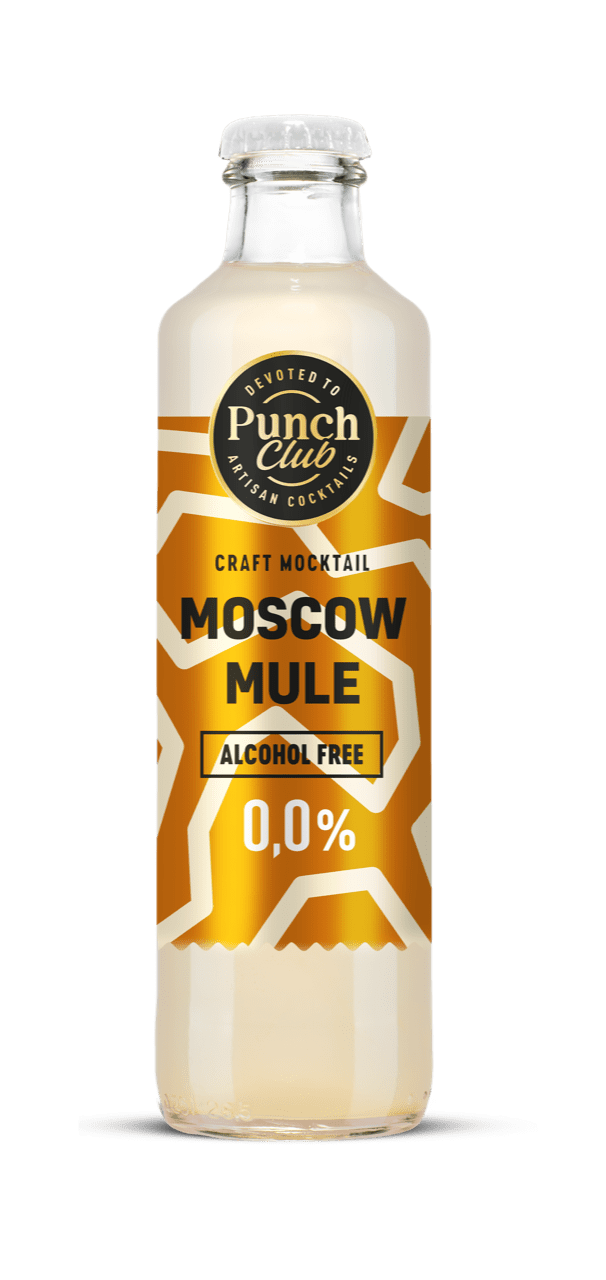 Alcohol free Moscow Mule cocktail, glass bottle